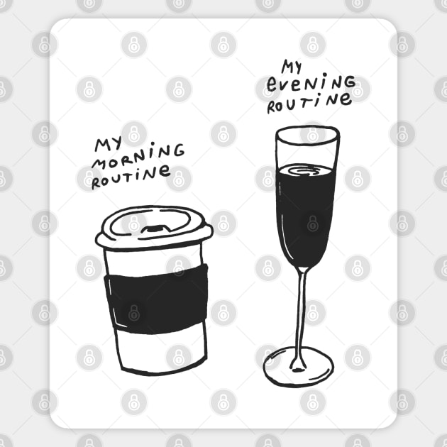 Morning Coffee And Evening Wine Magnet by gnomeapple